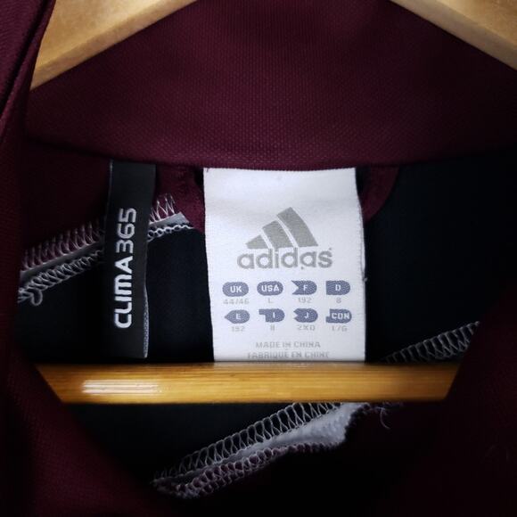 Adidas Men's Clima365 Full Zip Sweater Size Large ClimaCool Embroidered Burgundy - Picture 4 of 15